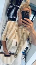 Zara Leinen Blazer Kurzarm M Beige Creme Neu ...