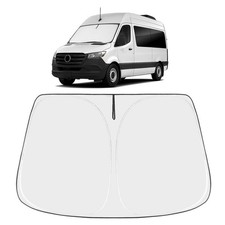 Proadsy 2025 Upgrade Windshield Sun Shade 2007-2026 Sprinter, Black & Silver 