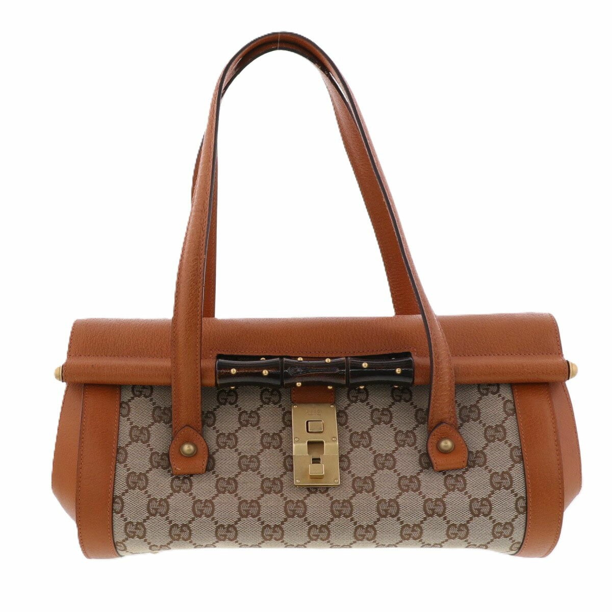 Gucci Bamboo Mini Boston Bag GG Canvas 114993  Beige Brown Leather Women's Japan thumbnail 19