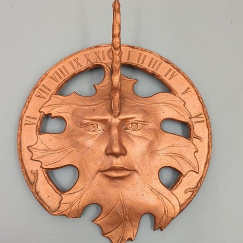 Green Man Sundial Spirit Carson Statesmetal Vintage Outdoor Forest Art