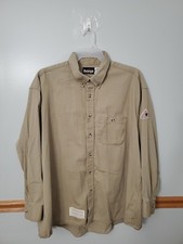 Bulwark Protective Apparel Excel FR Tan Mens Work Shirt Arc Rating 5.5 ATPV Size