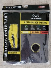 Realtree Base Layer Performance Thermal Pant, Warm, Black, Men's Medium NWT