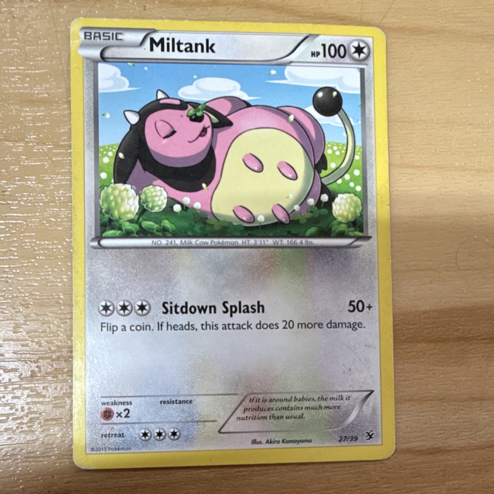 Pokémon Miltank 27/39 Kalos Starter Set Common Basic 100 HP Card Regular ENG