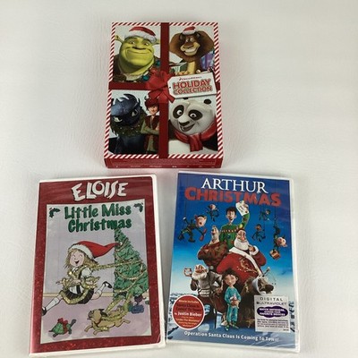 Holiday DVD Bundle Lot Arthur Christmas Eloise Little Miss Christmas Shrek
