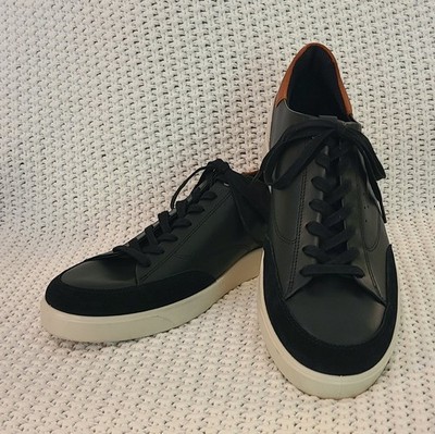 ECCO Men's Street Lite Court Black/Cognac/Limestone Sneakers - NWOB - Sz 45