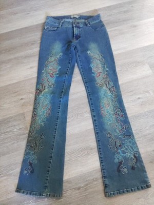 VINTAGE  Max Studio Jeans Bootcut Western Embroidered Front Denim Jeans Sz 2 
