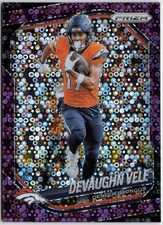 2025 Panini Prizm #54 Devaughn Vele No Huddle Purple #/75