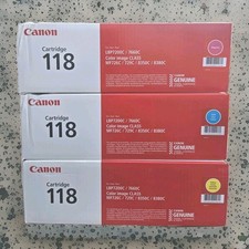 New Canon 118 Cyan/Magenta/Yellow Toner Cartridges