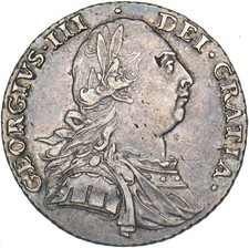 1787 Shilling - George III British Silver Coin - Nice