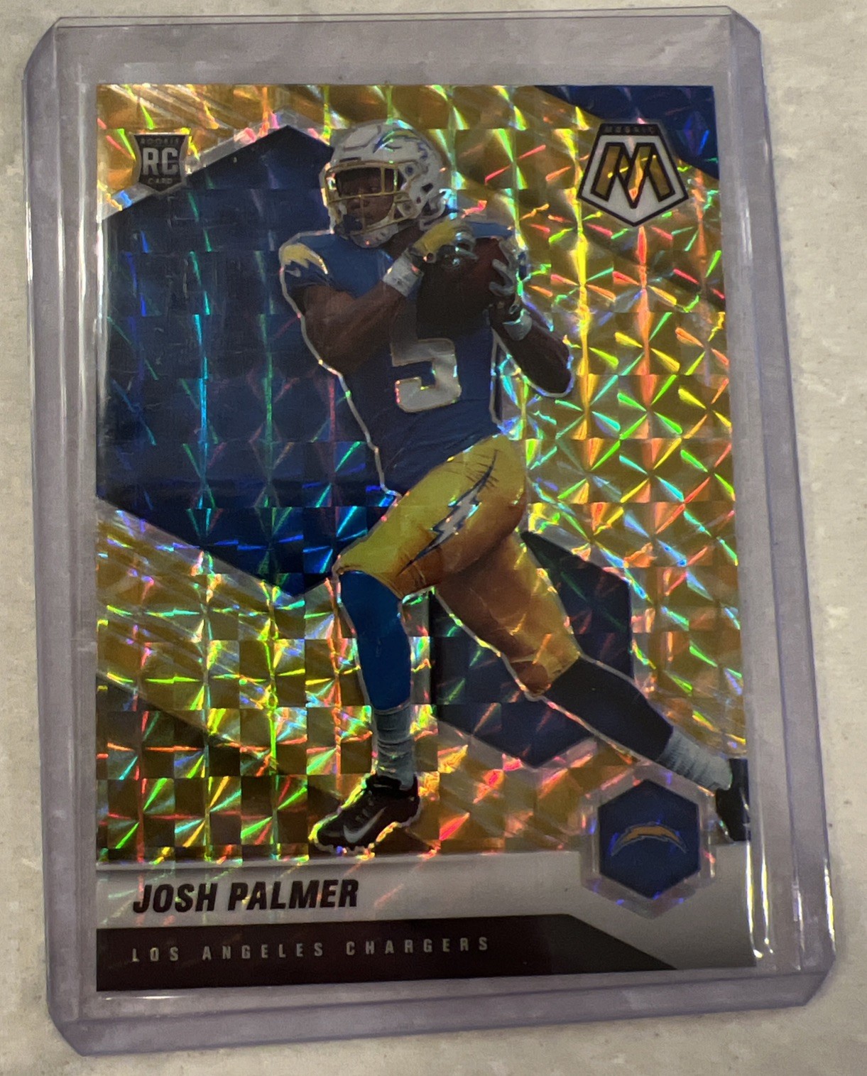 2021 Panini Mosaic Rookies Josh Palmer #329 Mosaic Reactive Yellow Prizm (RC)