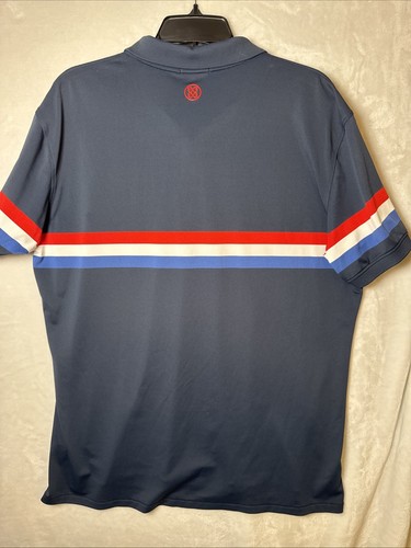 G/Fore Shirt Mens Large Blue Liberty Stripe Golf Performance Polo G Fore EUC⭐️ - Picture 4 of 6