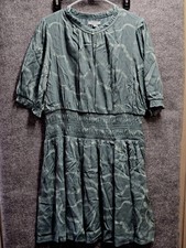 Nine West Womens sz XXL Dress Fit & Flare Short Green Short Sleeve Keyhole Neck