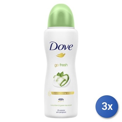 3x Dove Deodorant Spray 125 ml. Go Fresh Gurke
