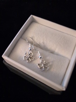 Sterling Silber 925 Handarbeit gegossen Schmetterling Ohrringe Fly High Forever 925