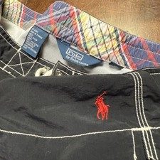 Vintage Polo Ralph Lauren Swim Trunks Board Shorts Men  s XL Black Nylon Cargo