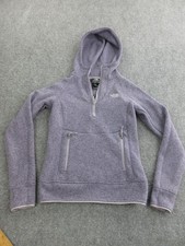 The North Face Hoodie Womens XS Purple Fleece 1/4 Zip Pullover Sweatshirt Logo