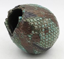 NOVELTY RAKU STUDIO POTTERY DRAGON EGG ORNAMENT
