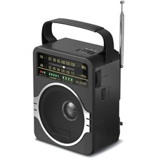Lightweight AM FM Radio with 5W Loud Speaker  Bluetooth for Travel  Leisure