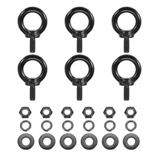 6Pcs M5x12mm 304 Stainless Steel Lifting Shoulder Eye Bolt with Nut Washer Set