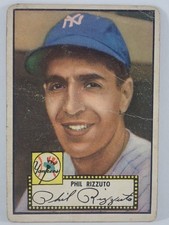 PHIL RIZZUTO #11 1952 TOPPS BASEBALL CARD UNGRADED NEW YORK YANKEES BLACK BACK