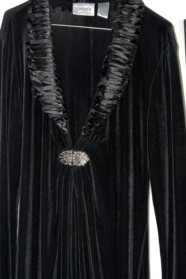 Chaqueta Chicos Talla 0 Pequeña Negra Estrás Cierre Joyas Jersey Elástico Foto 3 de 4