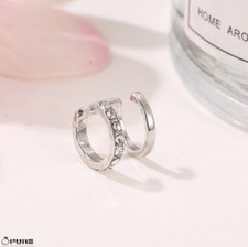 1Pc Women Non-Piercing Fake Helix Cartilage Cuff Silver Ear Conch Cuff Earrings