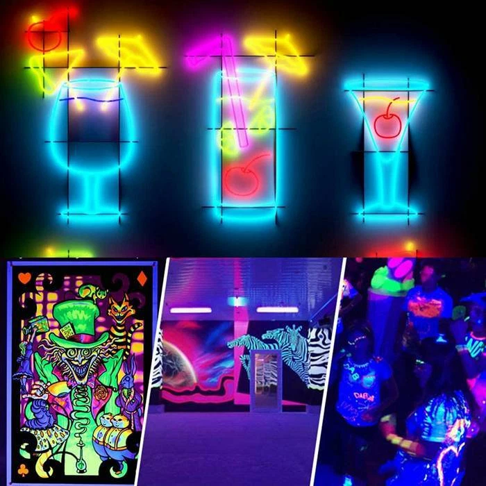 LED UV Black Light Fixtures 365nm Light Bar LED Strip Party Club DJ Lights Lamp - Image 3 of 4