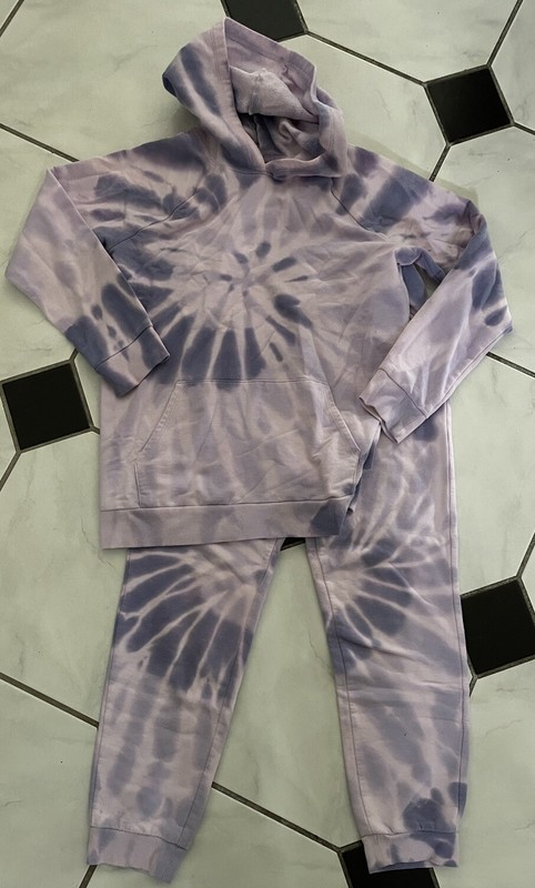 More Than Magic Girls Hoodie & Matching Joggers Size L 10/12  Purple Tie Dye