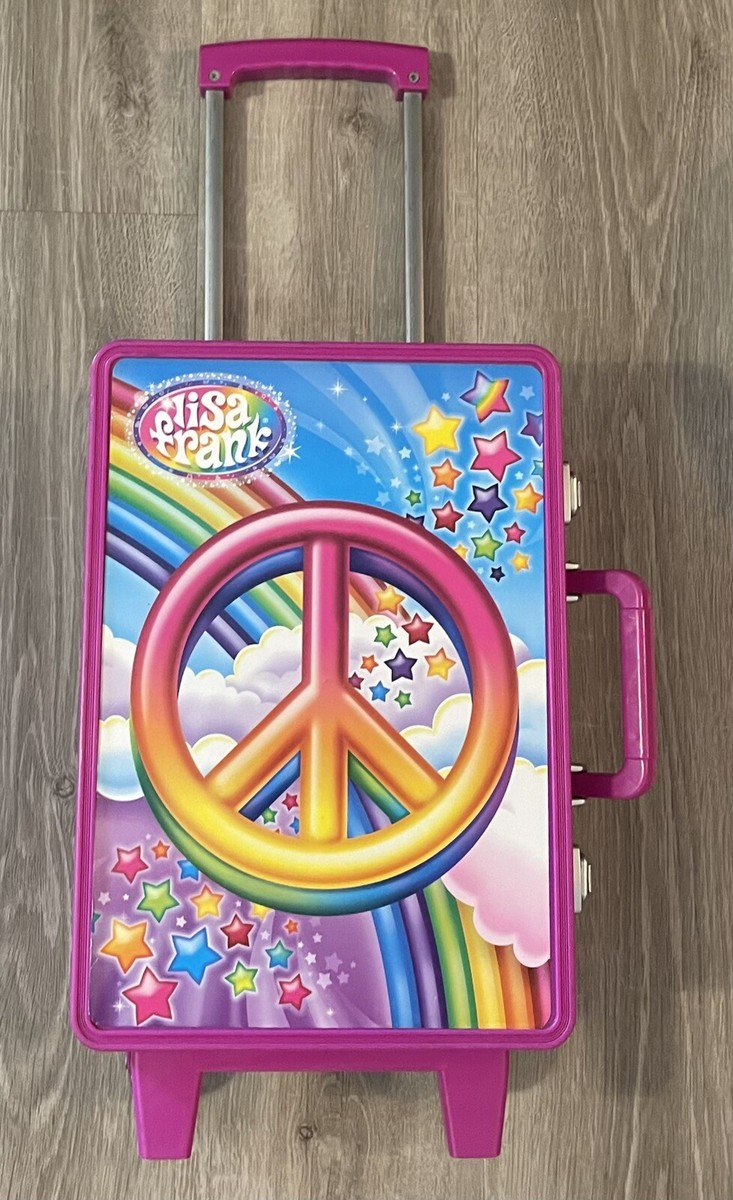 Vintage Lisa Frank Peace Sign Rolling Toy/Suit Case Handle Latch