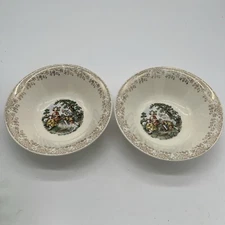 Vtg Knowles George and Martha 1940's 9” Salad Bowl The Courting Couple Set Of 2