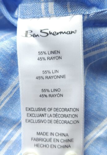 Neu mit Etikett Medium Ben Sherman SS geknöpftes Herrenhemd mod Passform Baumwolle Leinen UVP $ 69 - Bild 4 von 5