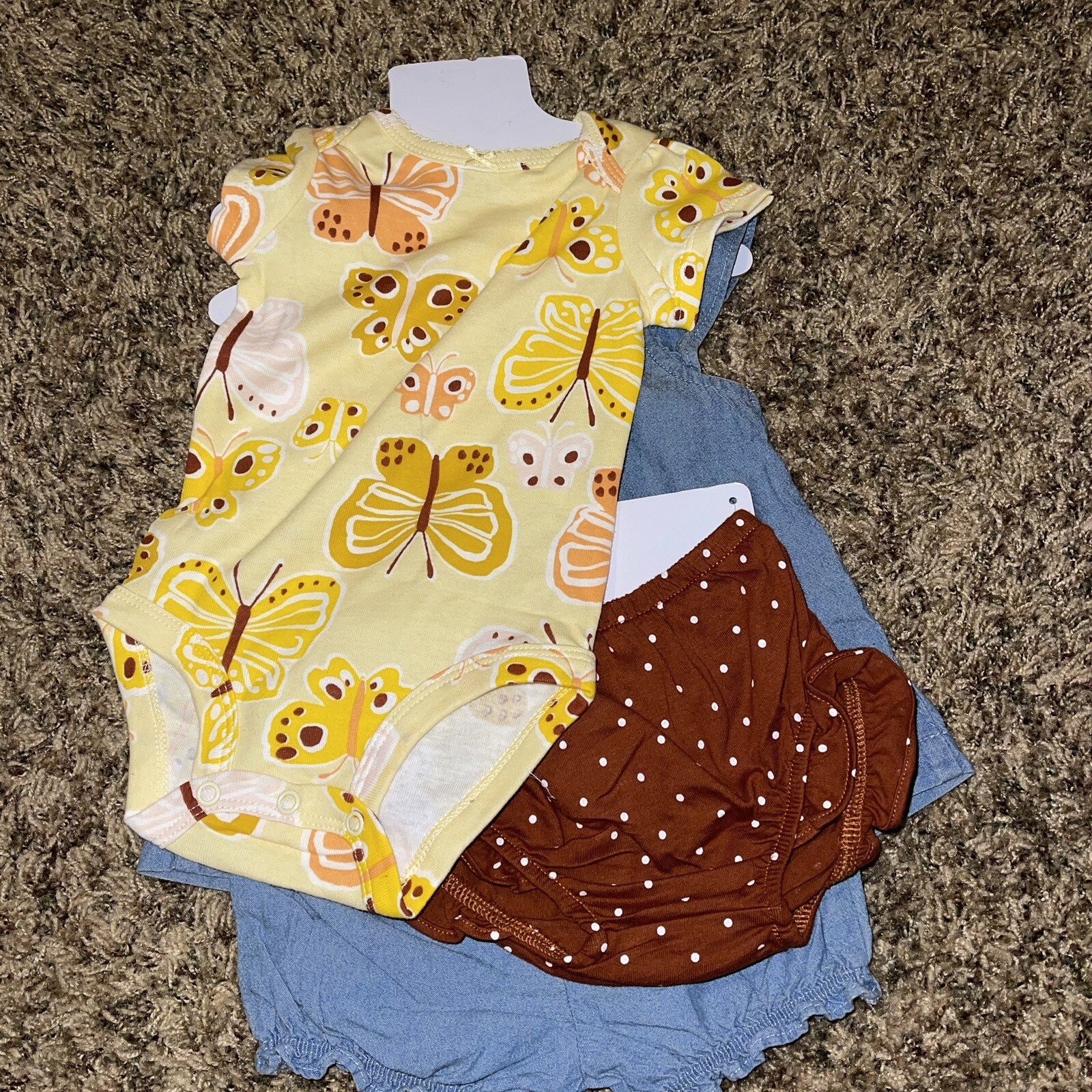 Carter's Baby Girl's 4-Piece Mix & Match Tops and Diaper Cover Sets 0-3M New