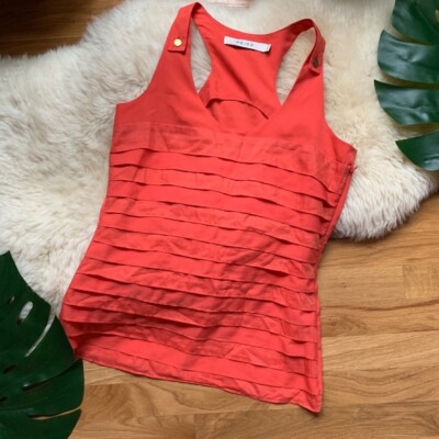 REISS Designer Burnt Orange Designer Tank Top Blouse