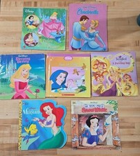 Lot Of 7 Assorted Disney Character And Princess Books Ariel Cinderella Rapunzel