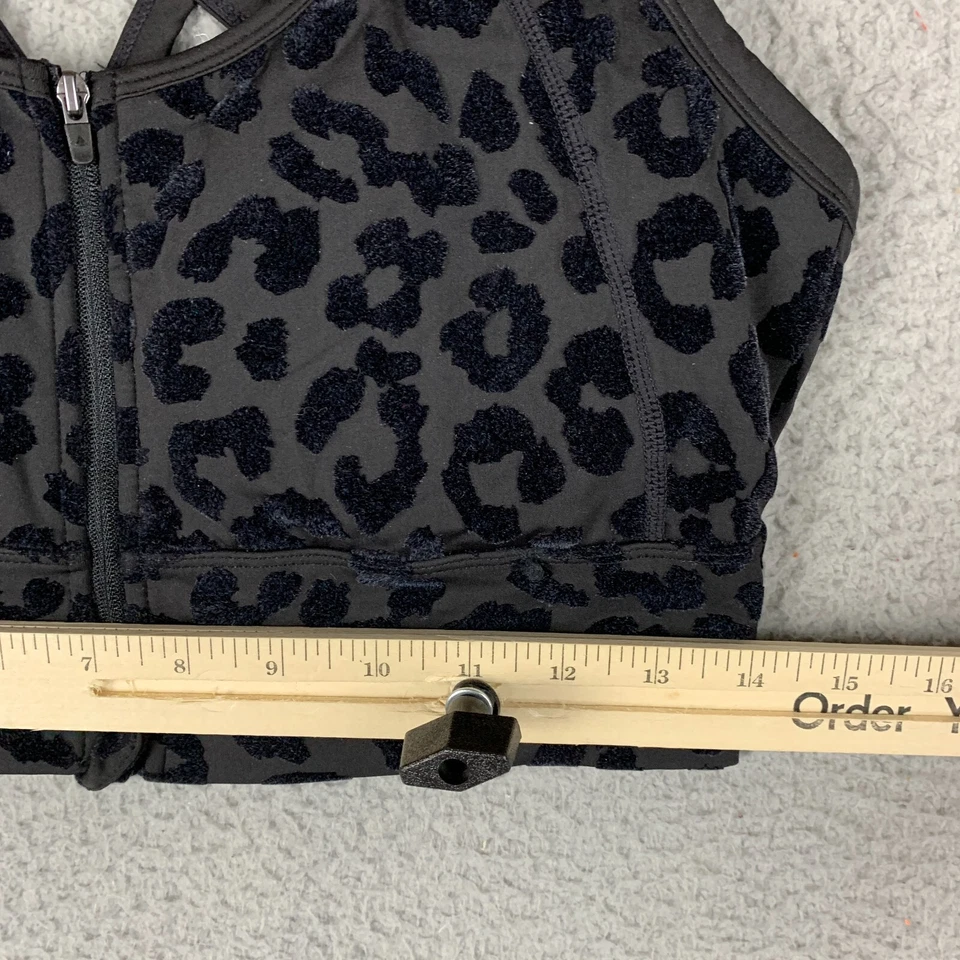 Sujetador deportivo Balance Athletica grande terciopelo negro pantera cremallera espalda cruzada Mobwife Foto 3 de 4