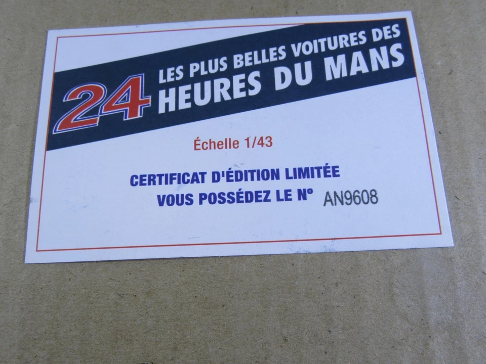 932T  Altaya Certificat Edition Limitée AN9608 pour Audi R8 #1 Le Mans 2001 1:43 - Photo 2/2