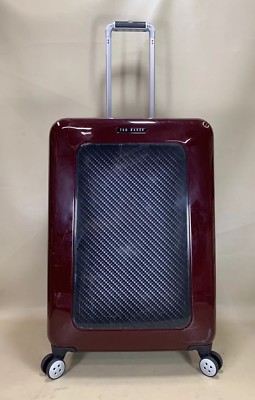 Ted Baker Rubruck Graphite Medium Hardside Spinner 26  Suitcase Dark Red 75l