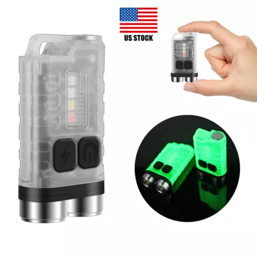 V3 Super Bright USB Type-C Rechargeable Mini Keychain EDC Flashlight Work Light - Picture 1 of 16