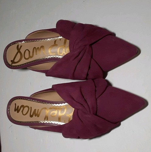 Sam Edelman Laney Low Heel Women's Mule Shoes Sz 6M Fuscia Suede NEW MSRP $145