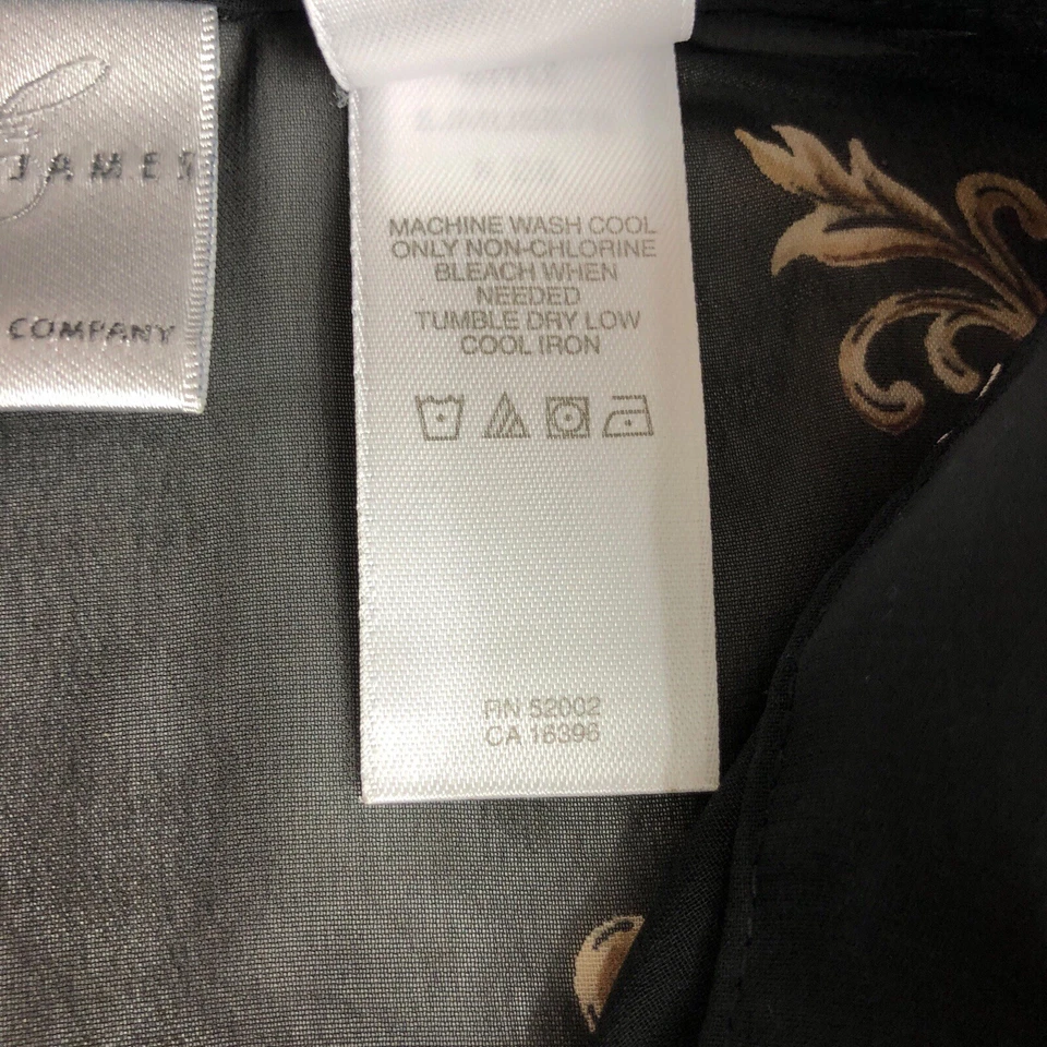 Vintage Y2K Emma James Top 14 Black Paisley Floral Sheer Button Boho Whimsigoth - Image 4 of 4