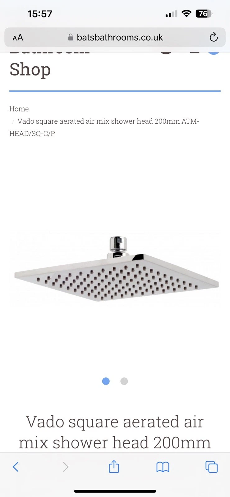 Vado Square Shower Head MIX-HEAD4-C/P Box Is Damaged
