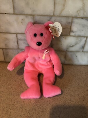 TY Beanie Baby – Kuscheliger Teddybär Mit Herz-Label In Rosa, 18 Cm