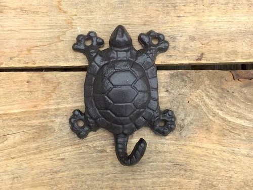 Turtle Wall Hook Cast Iron Towel Key Coat Hanger Nautical Beach Rustic Decor - Picture 6 of 6