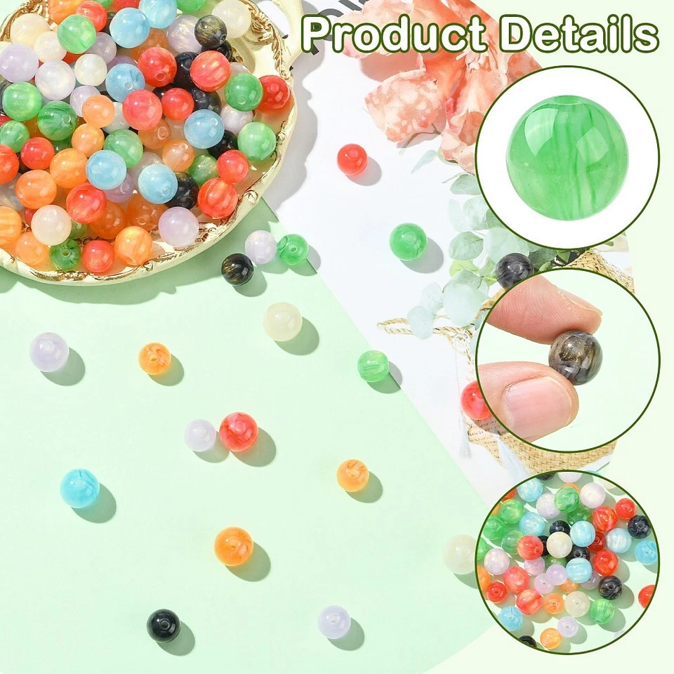 280x Cuentas Espaciador Ojo de Gato Cuentas Resina Redondas para Pulsera Collar Fabricación de Joyas Foto 4 de 4