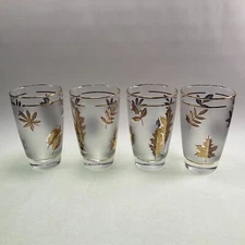 Libbey Golden Foliage High Ball Glasses - 5 1/2" Tall Set of 4
