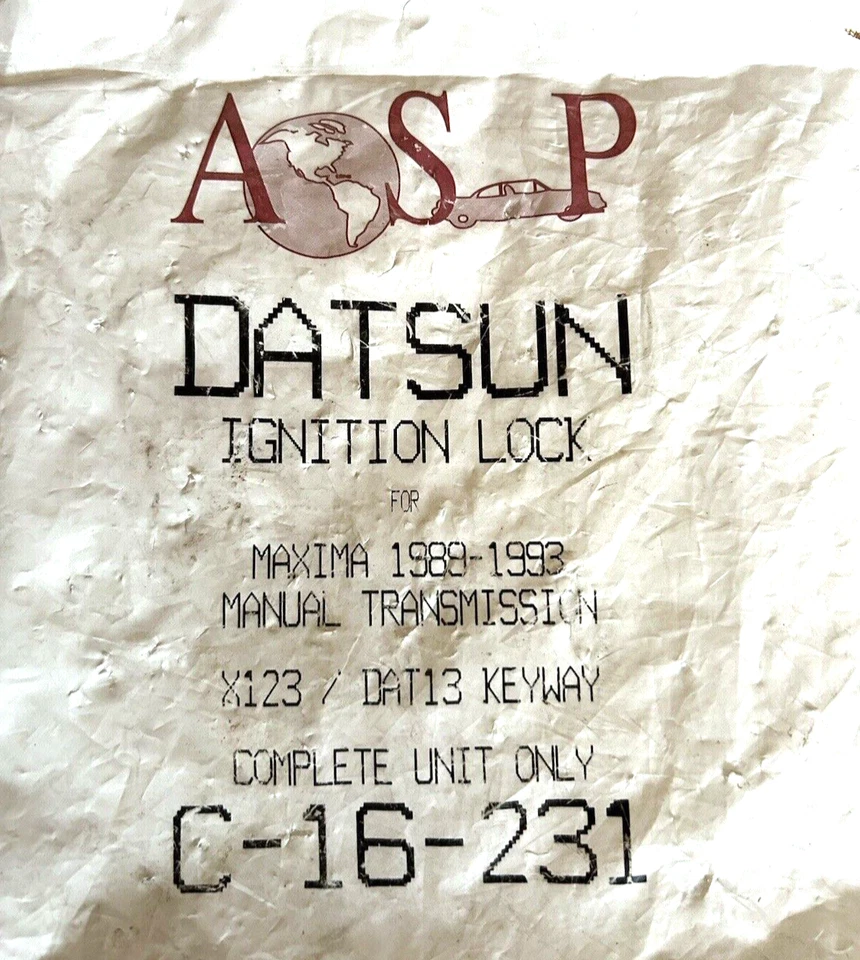 ASP C-16-231 C16231 Bloqueo de encendido transmisión manual Datsun Nissan Máxima 1989-1993 Foto 2 de 4
