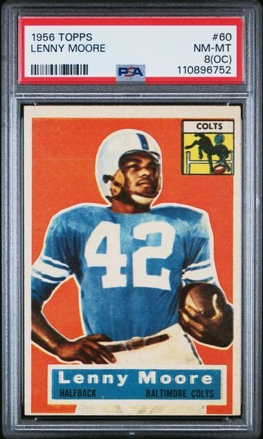 1956 Topps NFL Football ROOKIE Card #60 Lenny Moore Baltimore Colts PSA grade 8!