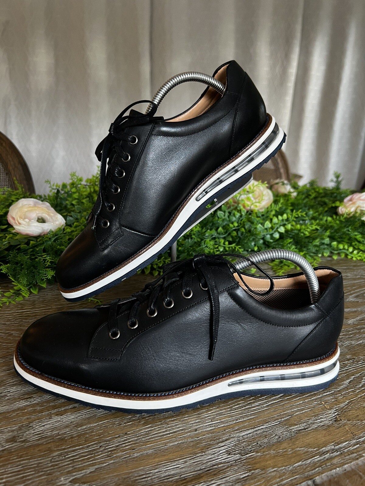 SAOLA Scarpe comode eleganti vintage Foundry Co. 8 5 pelle nera cuciture blu nuove*