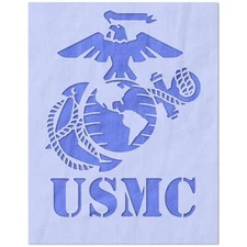 USMC Logo Stencil - Reusable Mylar for DIY Crafts, Painting & Drawing