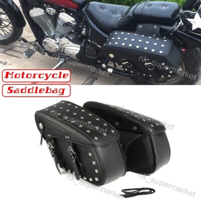 Motorcycle Side Saddle Bags Black For Harley Fatboy Heritage